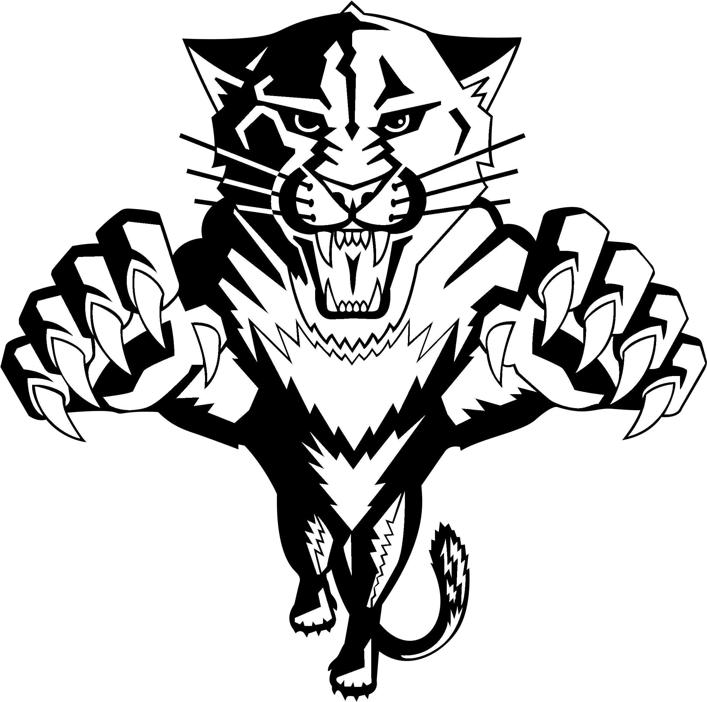 Florida Panthers Logo Black And White - Florida Panthers Logo Wings (2400x2400), Png Download