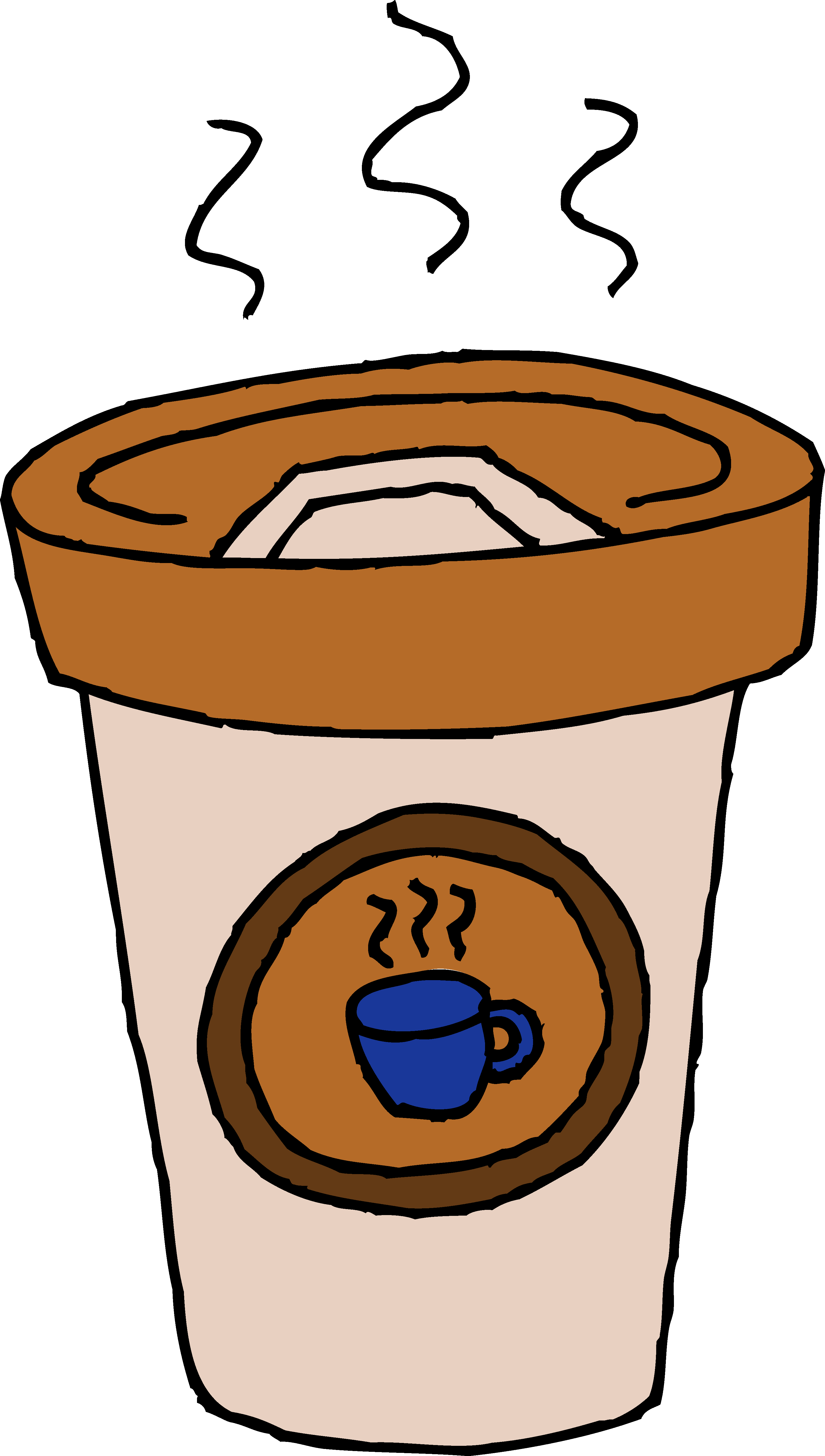 Hot Cafe Latte Clip Art - Coffee Clipart (3162x5578), Png Download