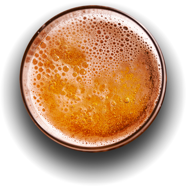 Cold Beer In A Glass - Beer From Top Png (650x650), Png Download