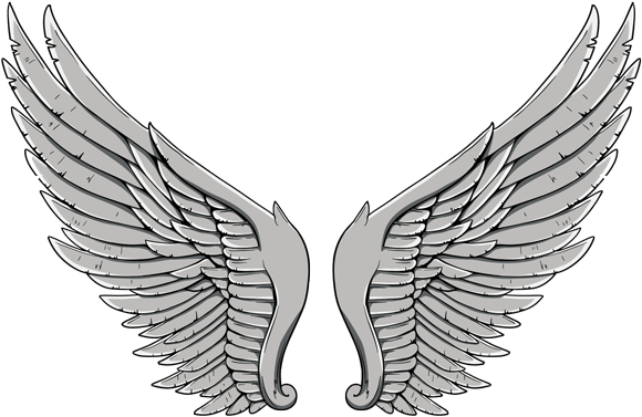 Drawn Wings Transparent - Angel Wings Tattoo Png (600x396), Png Download
