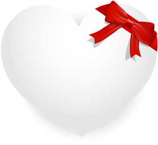 White Heart With Red Gift Ribbon, Heart, Love, Gift - Coração Branco E Vermelho Png (360x360), Png Download