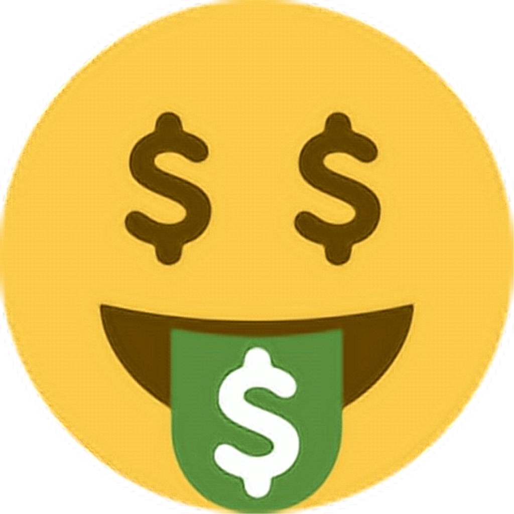 Moneyface Tongue Tongueout Cash Money Greentongue Emoji (1024x1024), Png Download