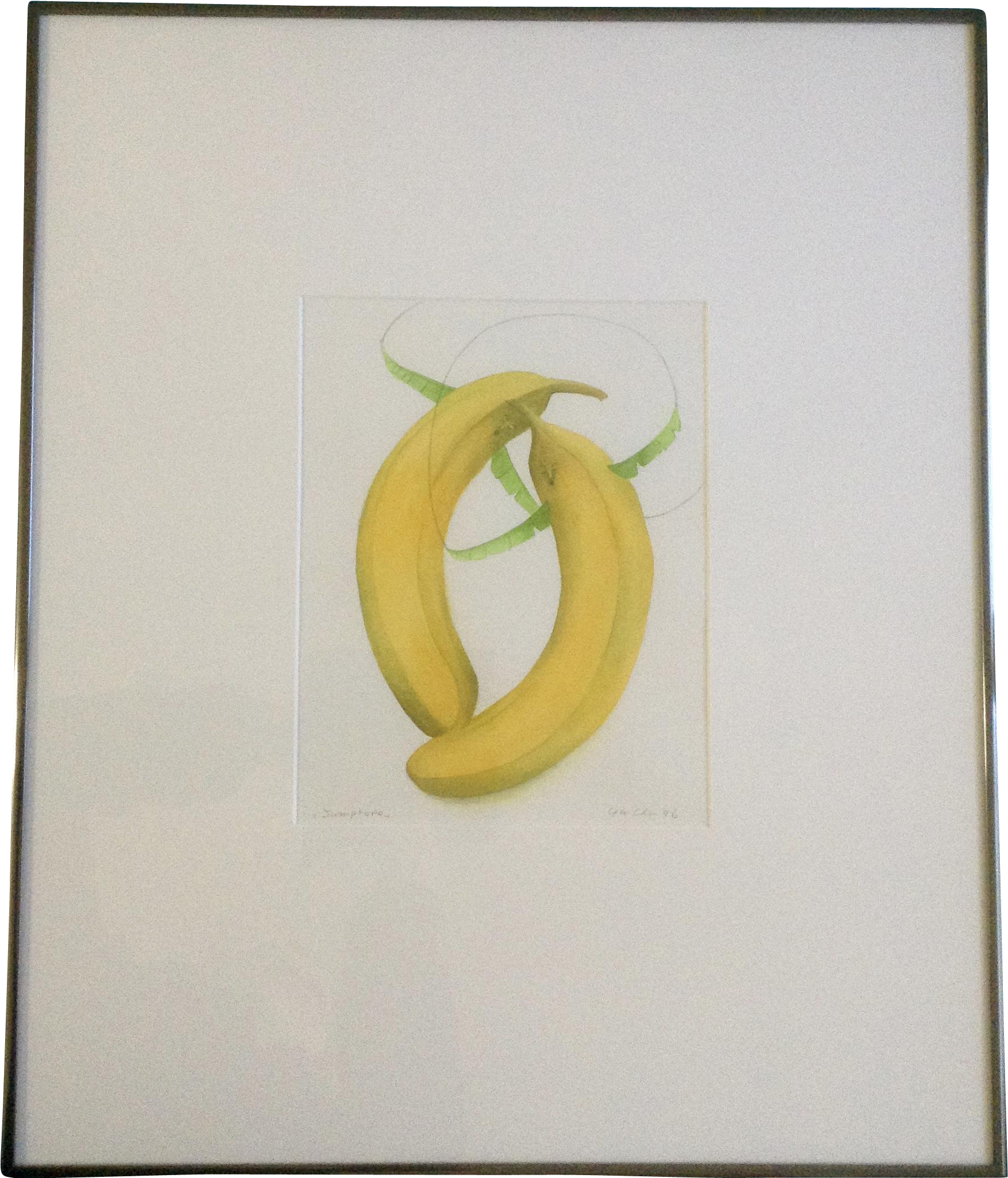 Yu Cha Pak, Watercolor Painting, Two Bananas Titled - Crescent (2048x2048), Png Download