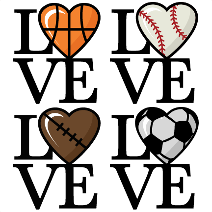 Love Sports Title Set Scrapbook Cut File Cute Clipart - Love Sports Clipart (432x432), Png Download