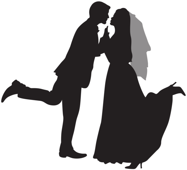 Silhouette Wedding Couple Png Clip Art - Wedding Couple Clipart (600x546), Png Download