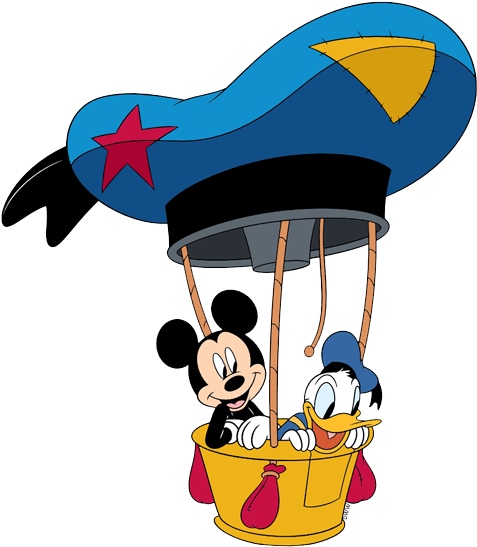 Vector Library Download Donald And Goofy Clip Art Disney - Donald Duck Hot Air Balloon (484x554), Png Download