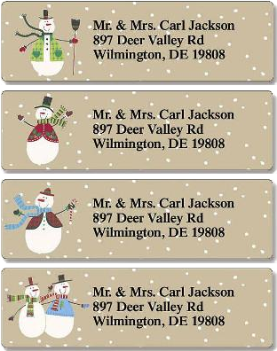 Download Snowflake Or Snowman Sheets Of Address Labels - Illustration ...
