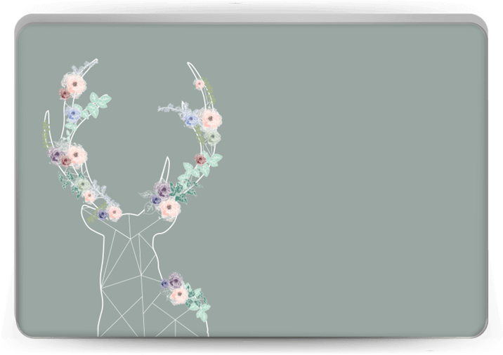 Grey Blooming Deer - Reindeer (800x533), Png Download