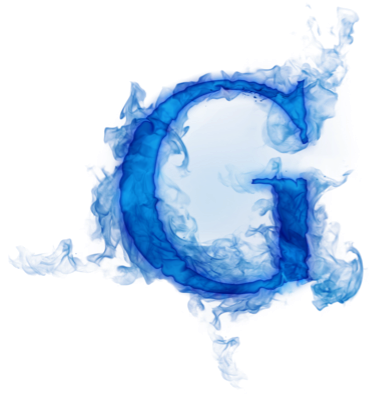 Blue Fire Letters Png Picture Royalty Free Library - Smoke Font Letters G (377x399), Png Download