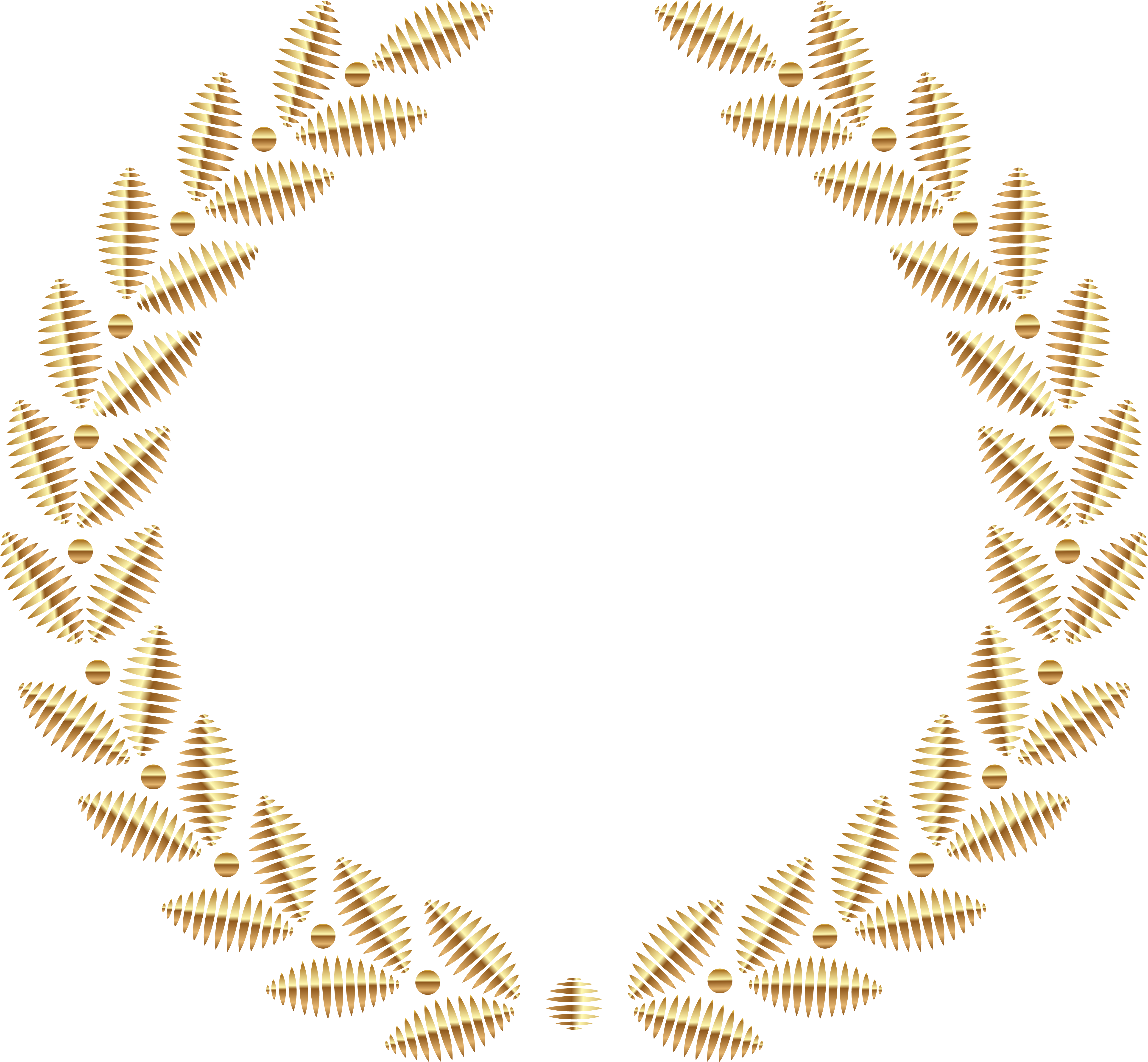 Decorative Line Gold Clipart Png - Laurel Wreath Gold Png (5194x4861), Png Download