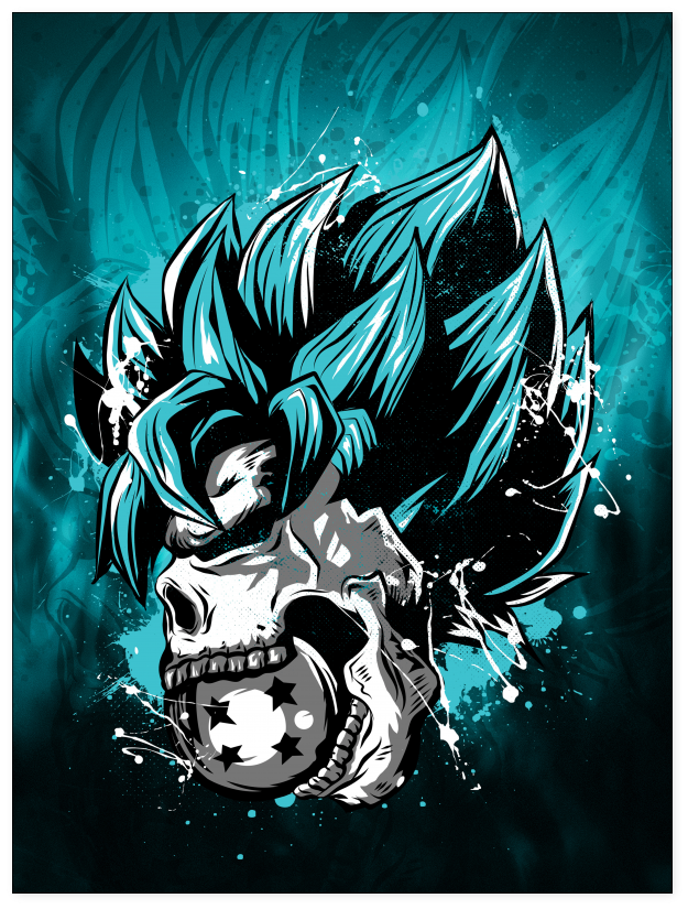 Goku Skull Ssj God Blue - Super Saiyan Goku Skull (1024x1024), Png Download