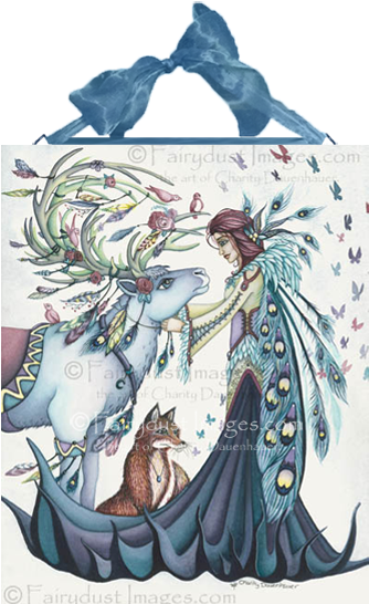 Peacock Fairy Ceramic Tile Plaque - Ceramic (385x555), Png Download