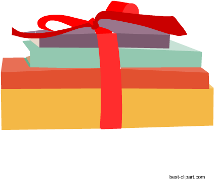 Books As Gift Free Clipart - Gift Wrapping (450x450), Png Download