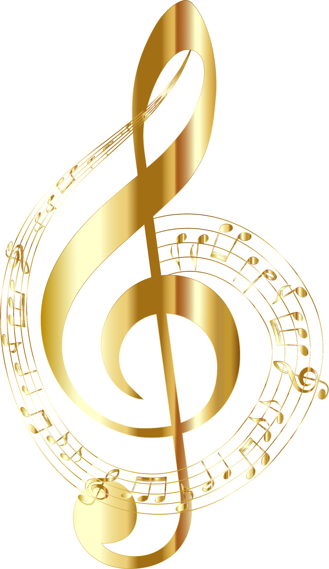 Big Image - Gold Music Notes Transparent Background (1313x2270), Png Download