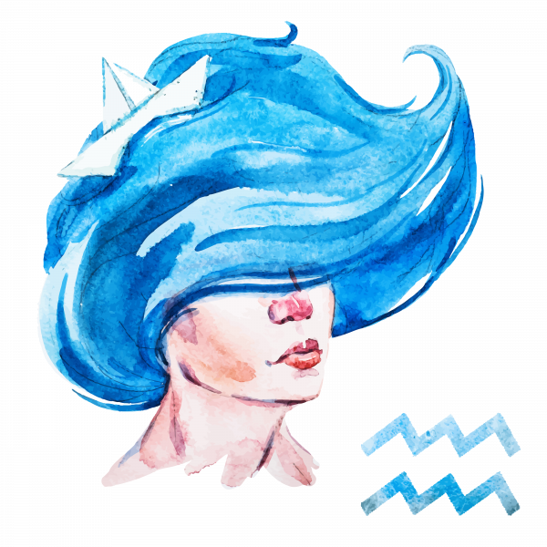 Zodiac Drawing Watercolor - Journal (600x600), Png Download