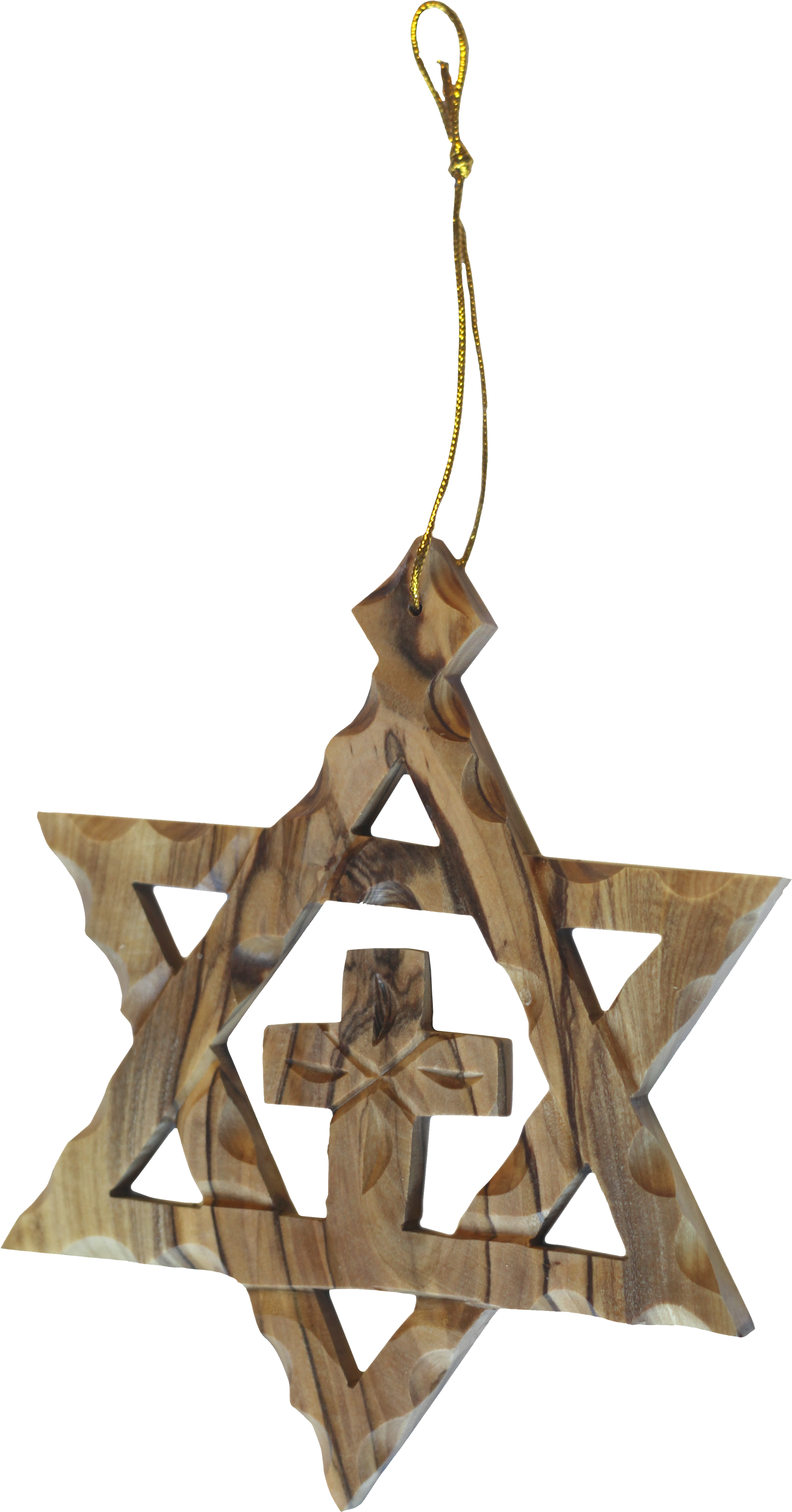 Olivewood Messianic Star Of David Ornament - Star Of David (2724x4594), Png Download