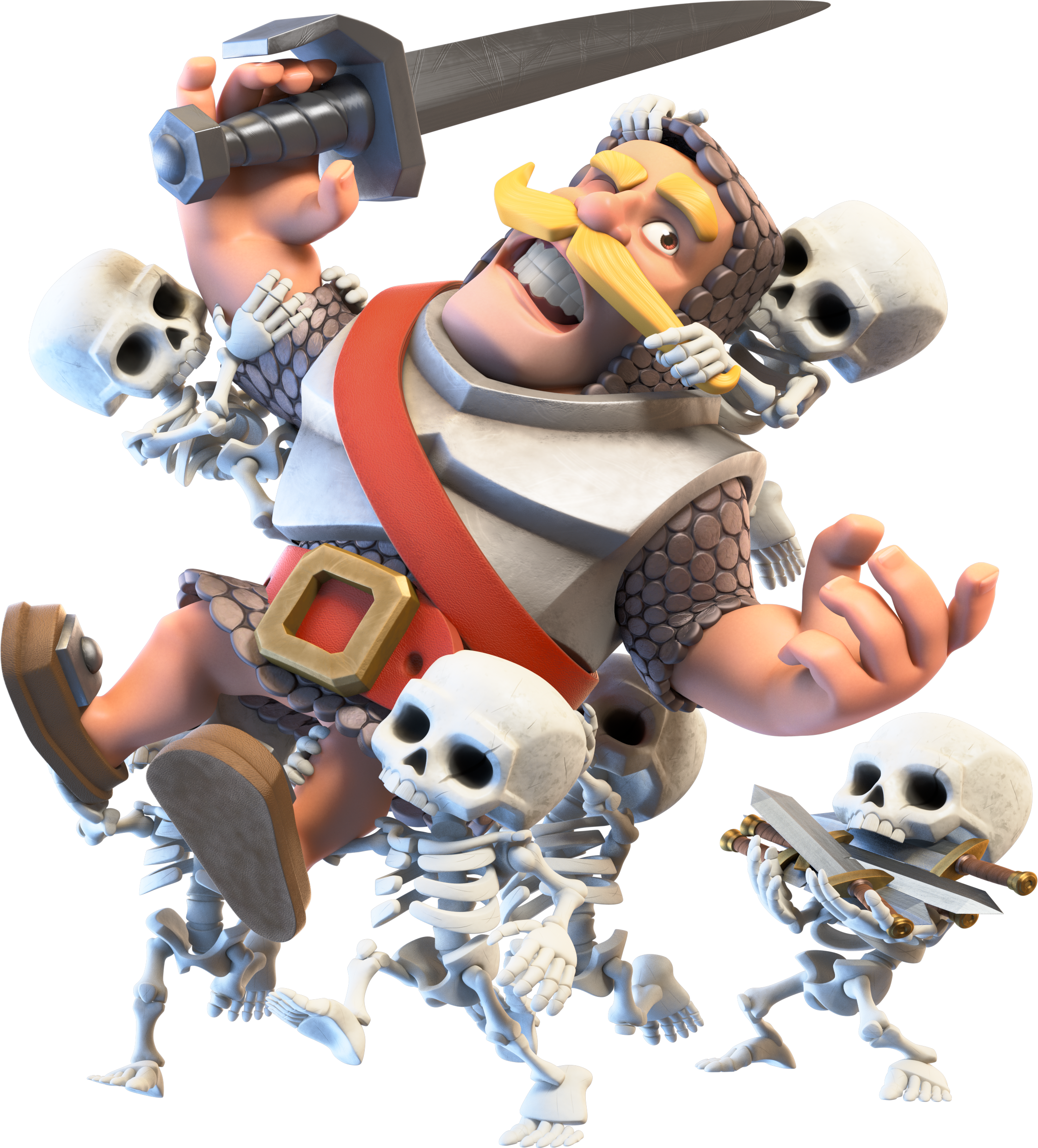 Knight And Skeletons - Clash Royale Troops Png (2245x2485), Png Download