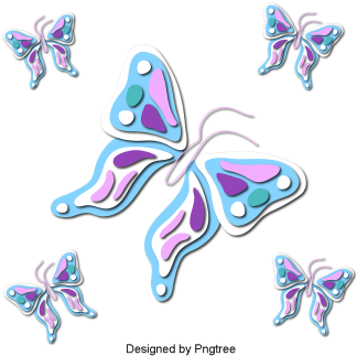 Beautiful Cartoon Lovely Hand-painted Colorful Butterfly - Portable Network Graphics (360x360), Png Download