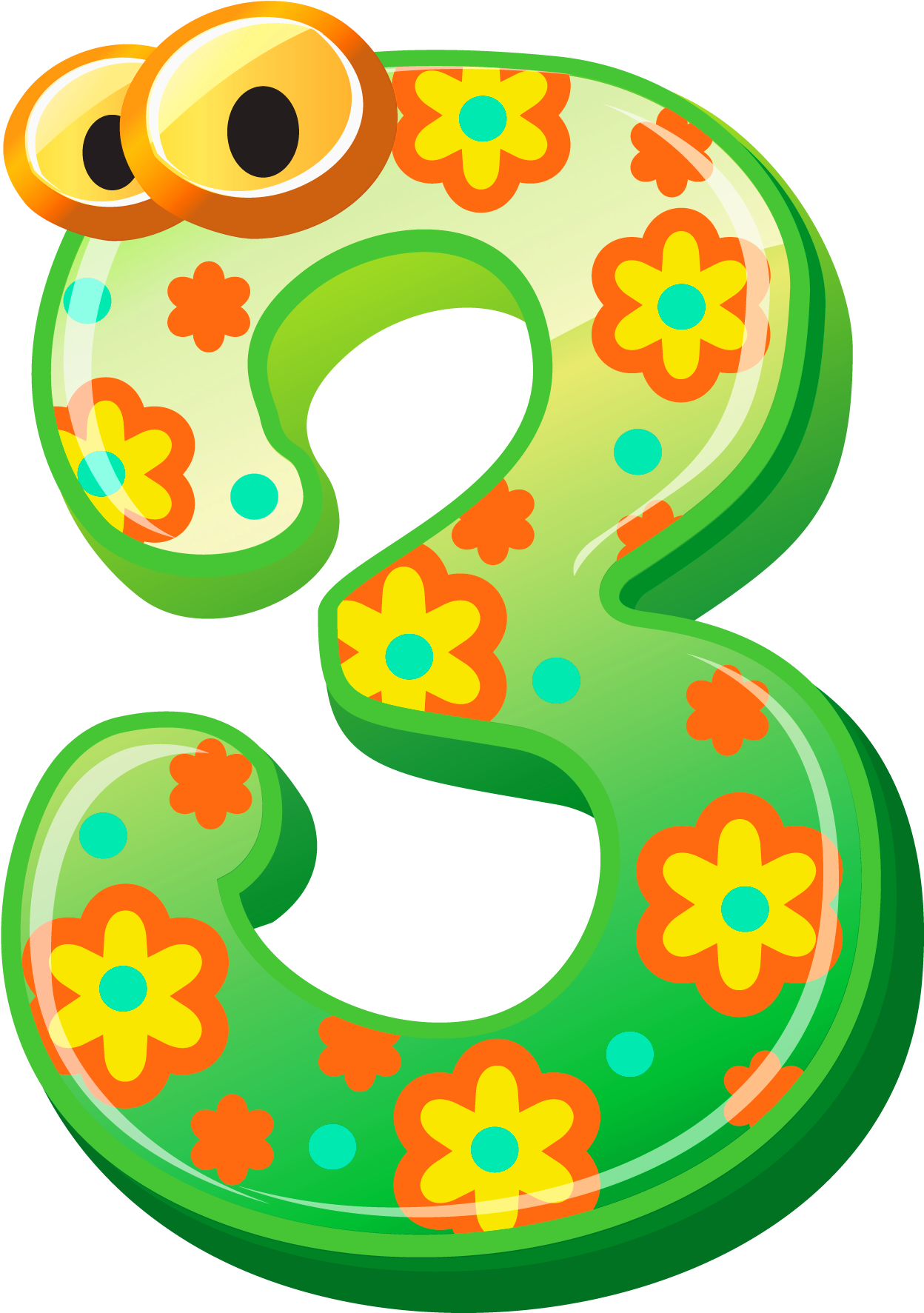 Number Three Png Image Gallery Yopriceville High - Cute Numbers 1 10 (1477x1858), Png Download