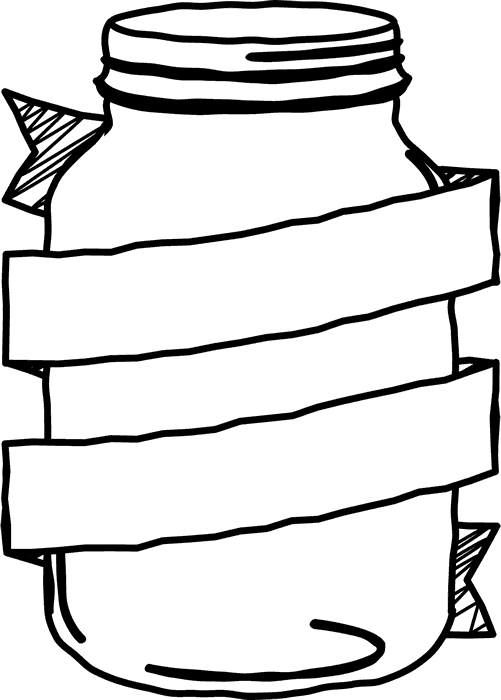 Mason Jar Outline Png Picture Royalty Free Download - Portable Network Graphics (501x700), Png Download