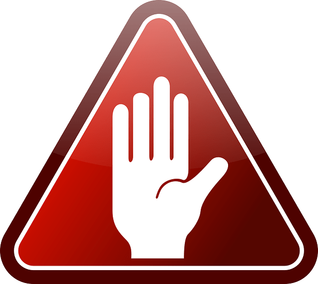 Warning - Stop Hand Sign Clip Art (640x572), Png Download