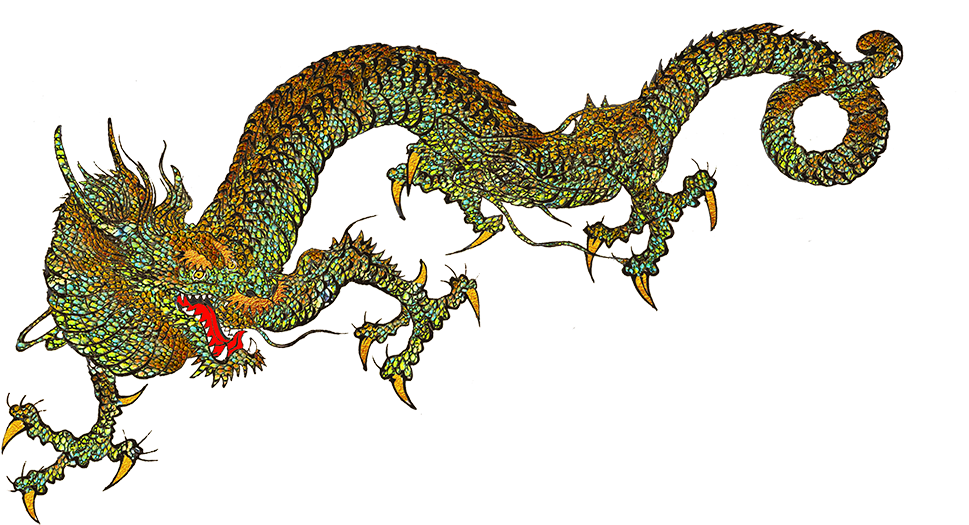 Cool Chinese Dragon Drawing Png - Japanese Dragon Png (1004x574), Png Download