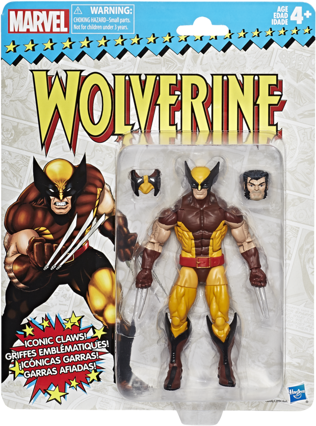 Marvel Legends Vintage Wolverine - Marvel Retro 6-inch Collection Wolverine Figure (900x900), Png Download