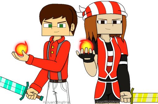 Spine Drawing Minecraft - Jesse And Petra From Minecraft Story Mode Season 2 (508x350), Png Download