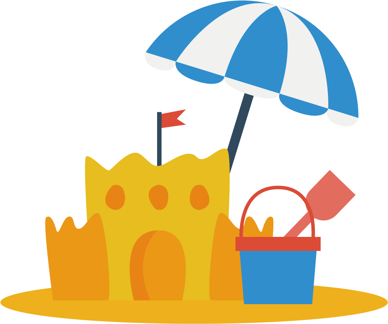 Sand Art And Play Beach - Summer Flashcards (1500x1500), Png Download