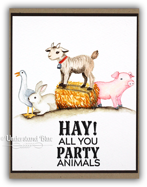 Masked Watercolor Party Animals Card By Understand - Cartoon (650x756), Png Download