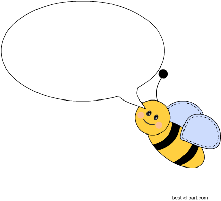 Cute Bee With Blank Speech Bubble Clip Art - Clip Art (450x450), Png Download