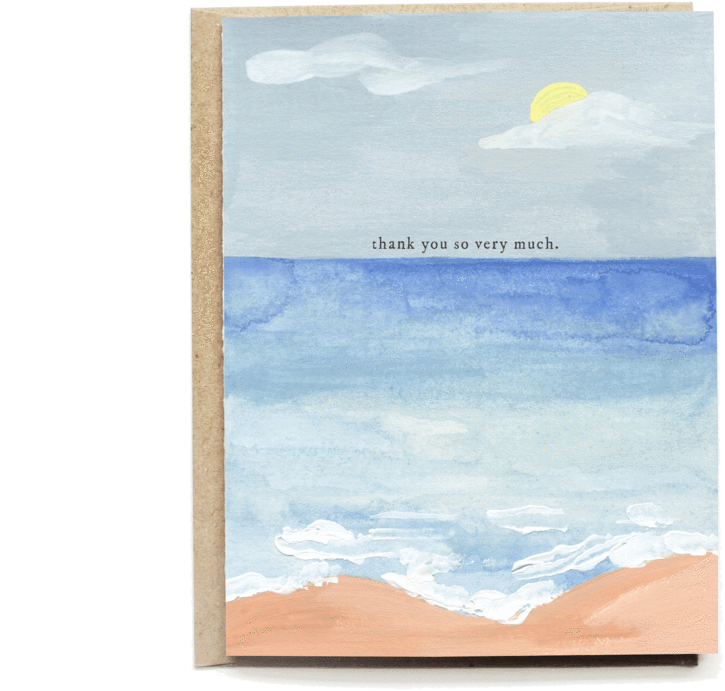 Coastal Thank You Card - Jpeg (1024x932), Png Download