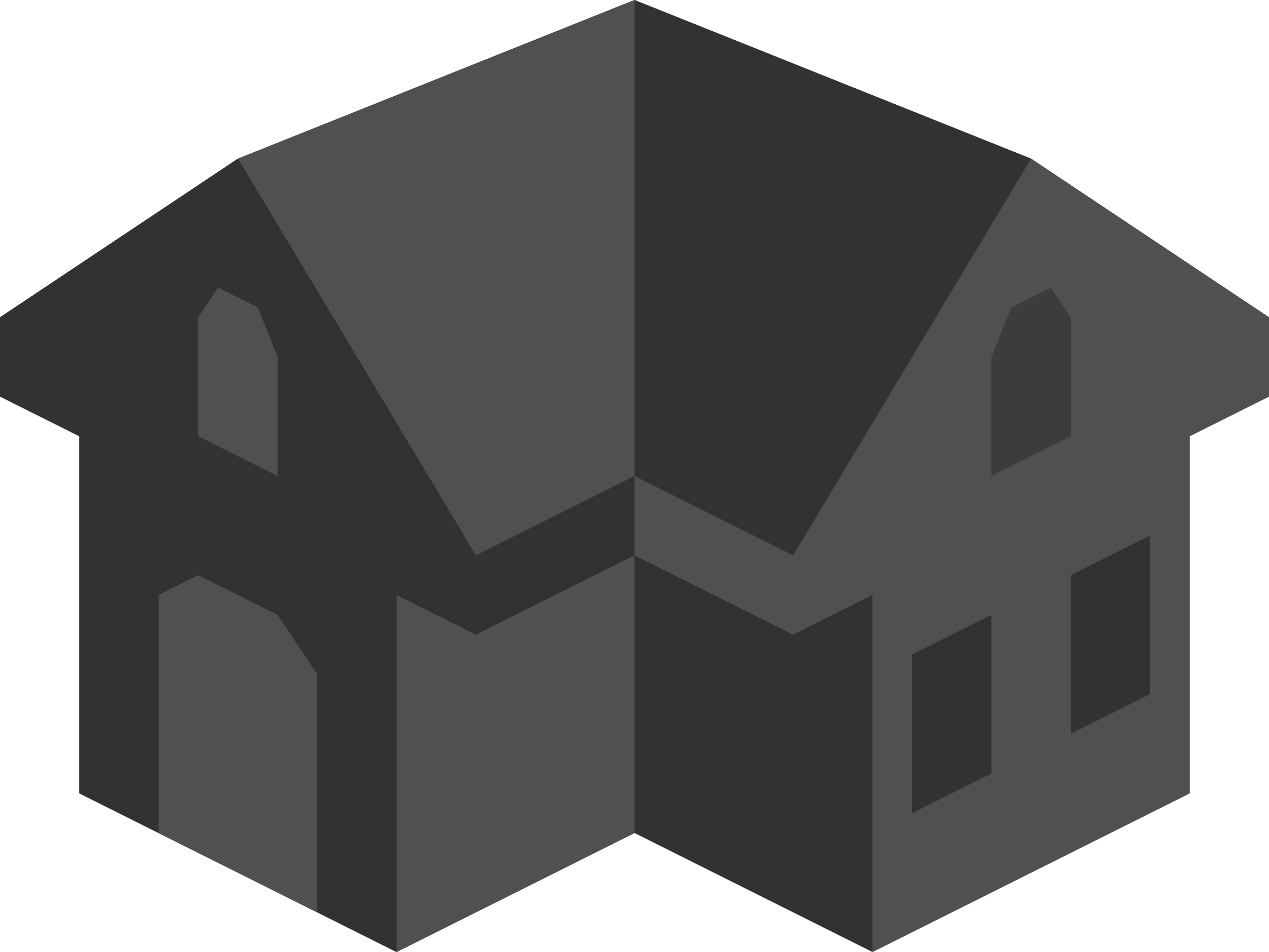 Placeholder Isometric Building Icon Colored Dark Alternative - Very Simple Isometric Building (2400x1800), Png Download