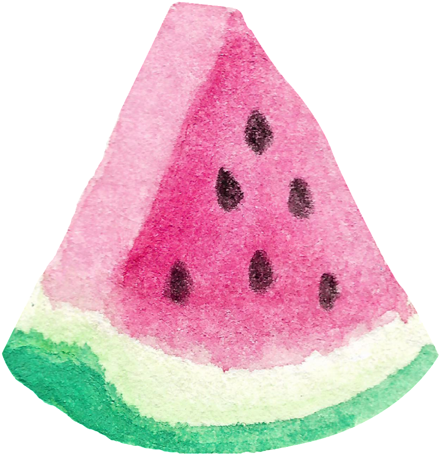 Watercolor Hand Painted Piece Of Watermelon Transparent - Frutas Pintados De Acuarela (1024x1102), Png Download