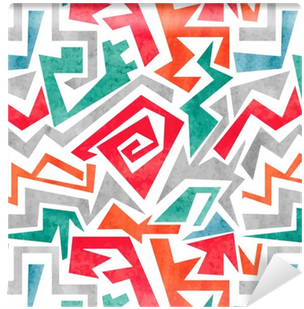 Watercolor Graffiti Colorful Seamless Pattern In Red, - Papel De Parede Coloridos Abstrato (400x400), Png Download