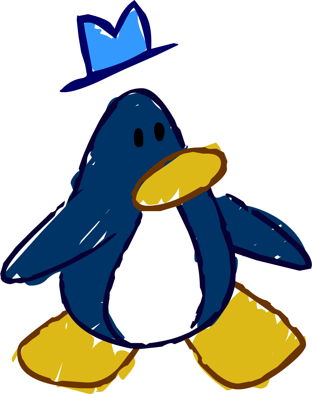 Doodle Dimension Penguin - Club Penguin Aqua Penguin (1037x1308), Png Download