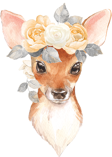 Bleed Area May Not Be Visible - Cute Drawings Of Deers (561x700), Png Download