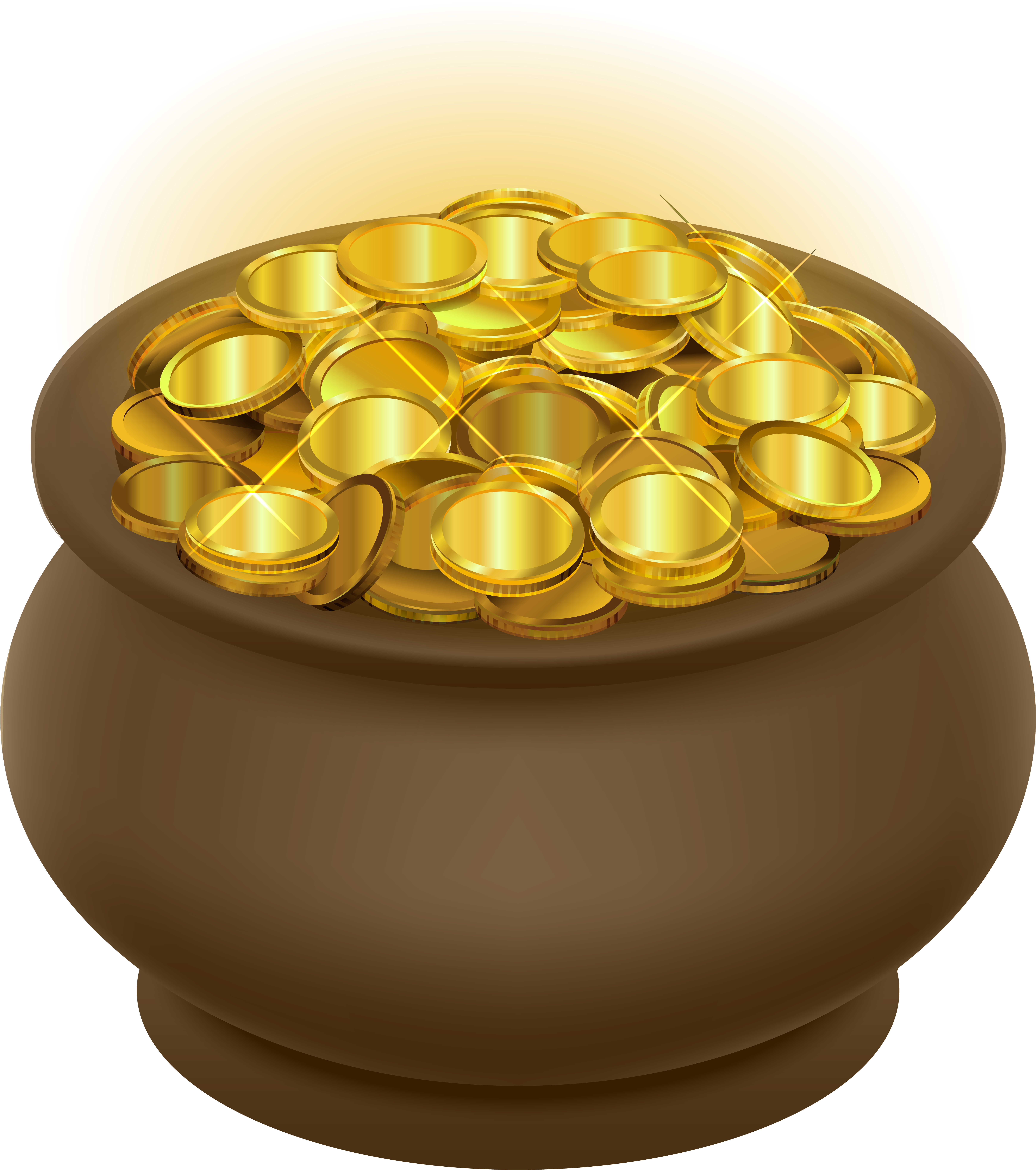 Stock Pot Of Gold Coins Clipart (7081x8000), Png Download