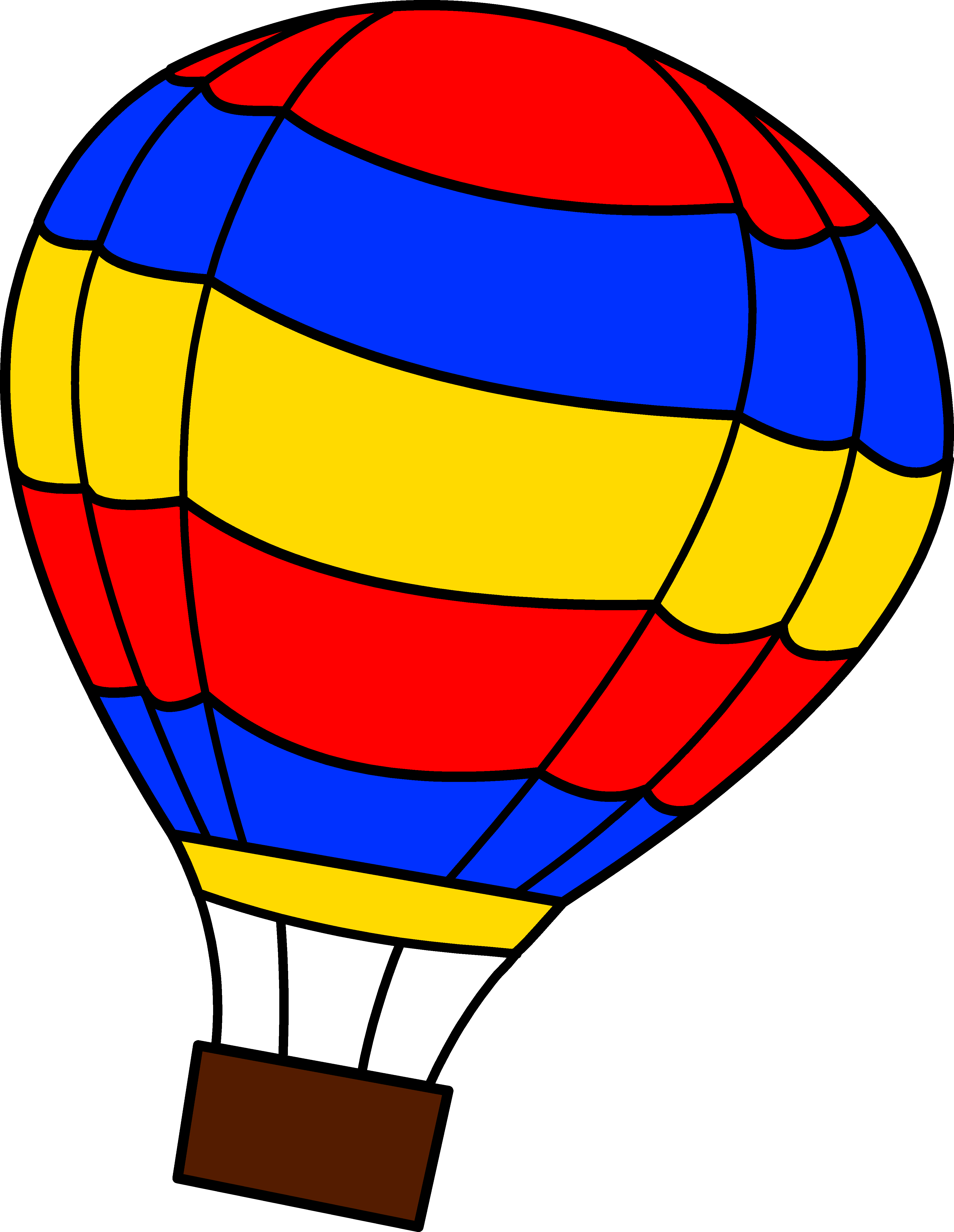 Simple Colorful Hot Air Balloon - Air Balloon Clip Art (3877x5009), Png Download