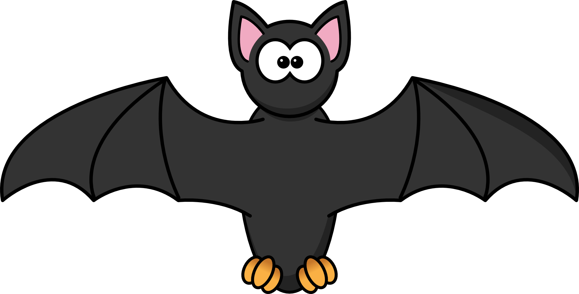 Free Bat Writing Cliparts - Cartoon Picture Of Bat (1969x1002), Png Download