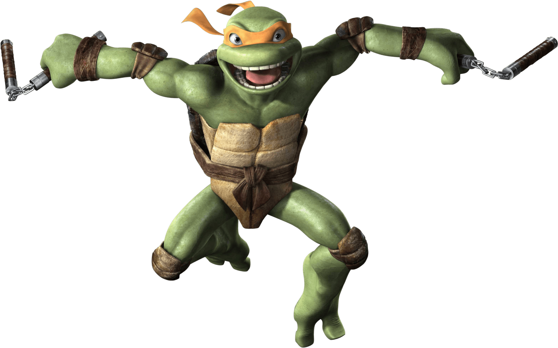 Clip Art Black And White Ninja Png Image Purepng Free - Teenage Mutant Ninja Turtles 2007 Michelangelo (1928x1278), Png Download