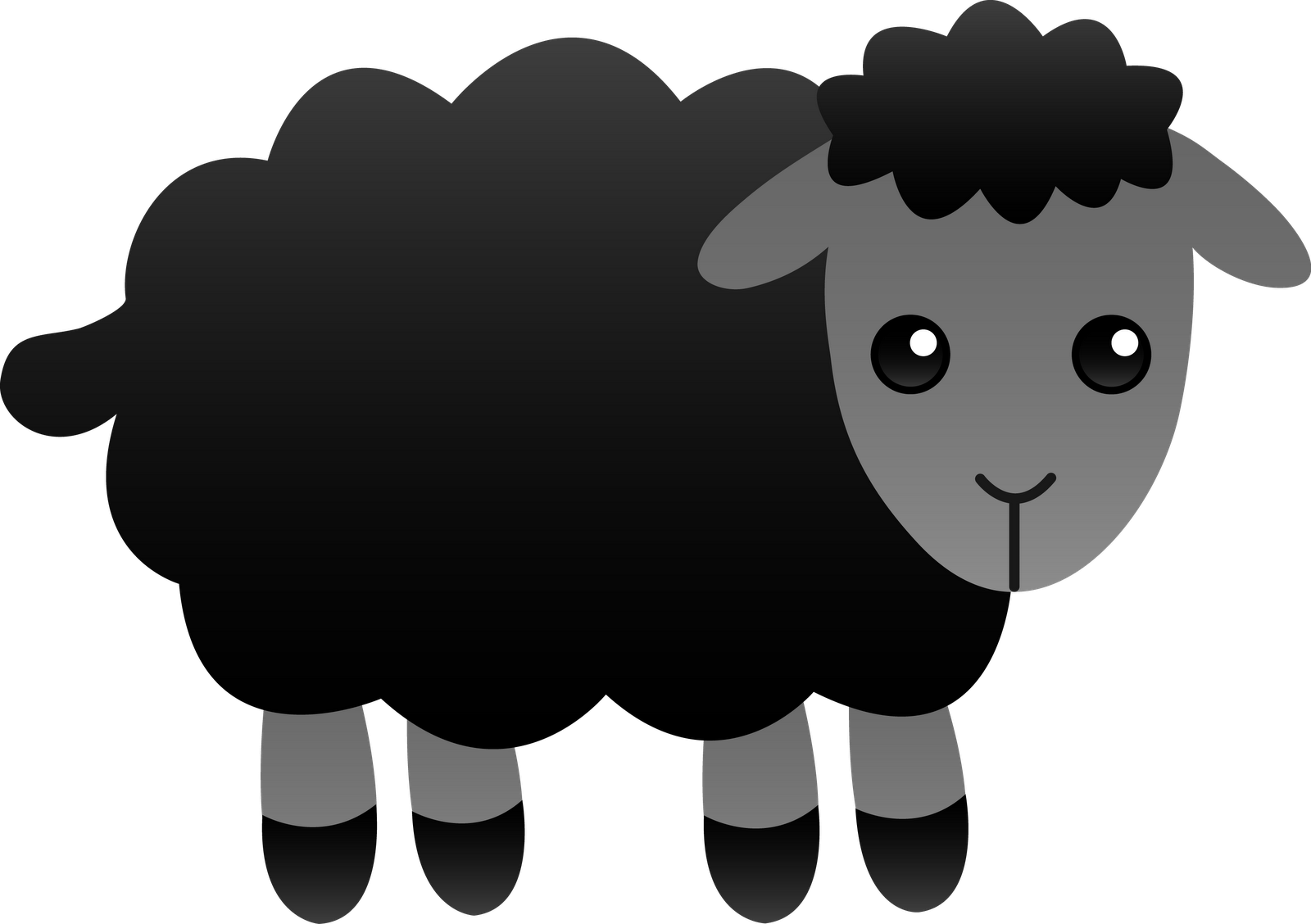 Black Sheep Vector - Baa Baa Black Sheep Clip Art (1600x1128), Png Download