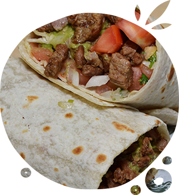 Carne Asada Burrito - Burrito De Carne Png (367x399), Png Download