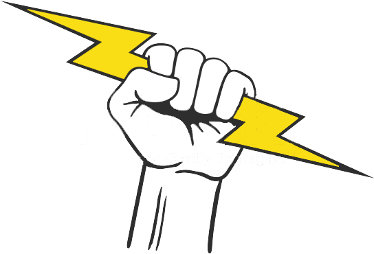 Clip Transparent Stock Electricians Beaumont Texas - Lightning Bolt In Hand (556x387), Png Download
