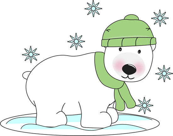 Download Polar Bear Png Transparent Images Transparent - Winter Clip Art Polar Bear (550x435), Png Download