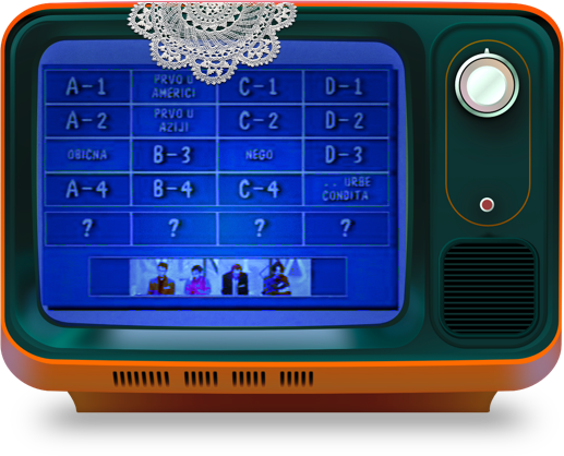 A Television Displaying Kvisko Game Show From - Electronics (517x418), Png Download