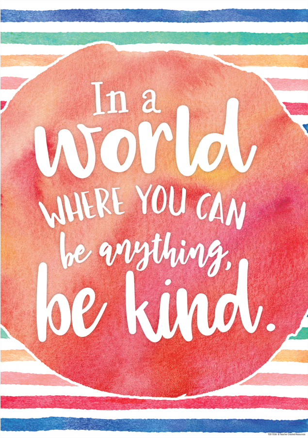 Tcr7558 In A World Where You Can Be Anything,be Kind - Watercolor Teacher Poster (900x900), Png Download