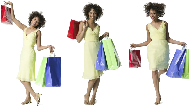 Your Fashion Destination - Black Woman Shopping Png (630x378), Png Download