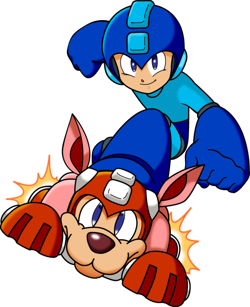Megaman Riding On Rush - Mega Man Rush Jet (807x991), Png Download
