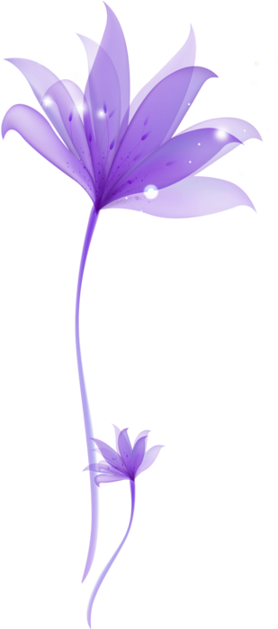 Jpg Free Library Decorative Flower Png Transparent - Purple Flower Png (270x600), Png Download